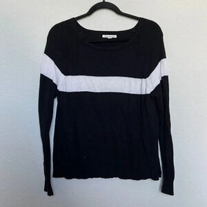 American Eagle Black Sweater with White Stripe